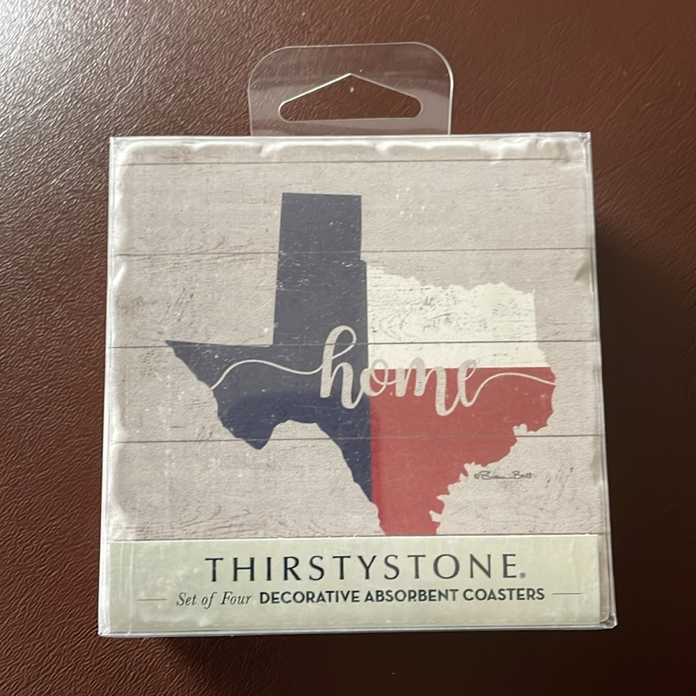 Thirstystone Texas Flag Home 4-Pack Tumbled Tile Stone Coasters - Picture 2 of 4